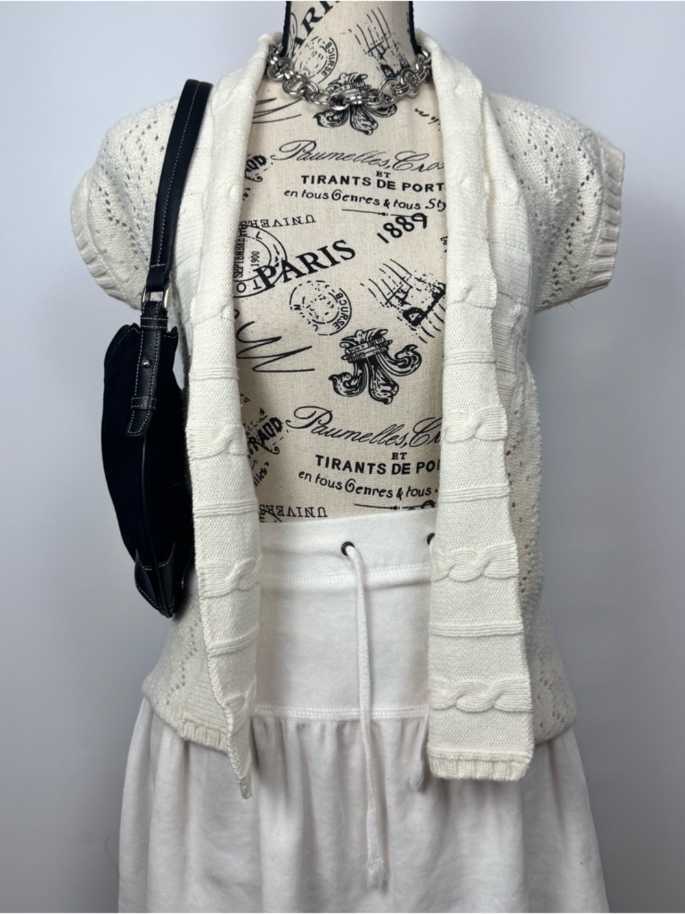 Epic Threads Cream Openfront Short Sleeve Knit Cardigan